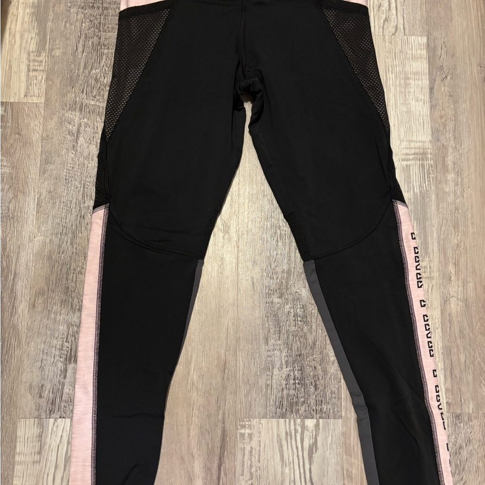 PINK Victoria's Secret Black and Pink Leggings
